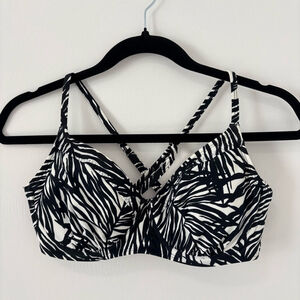 Athleta | Paradise Underwire Bikini Top | Sz 32 D/DD | B/W Zebra Print | EUC